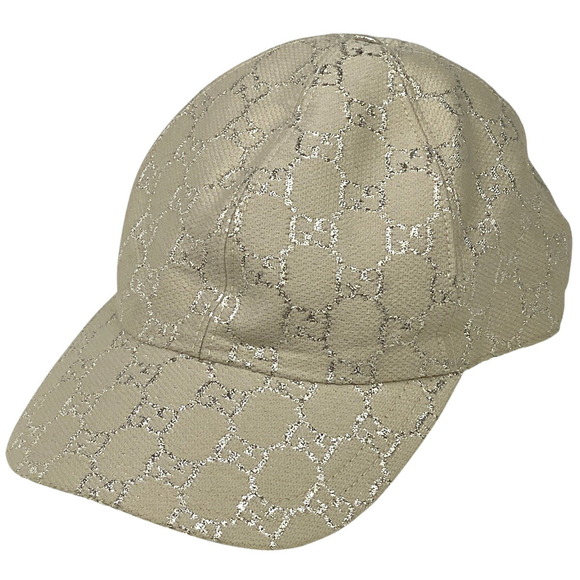 Gucci GG baseball cap glitter wool nylon fibers Ivory White - Picture 1 of 6